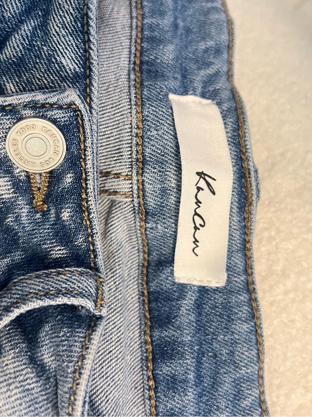 KanCan Distressed Button-Fly Denim Shorts - Blue - Picture 8 of 9